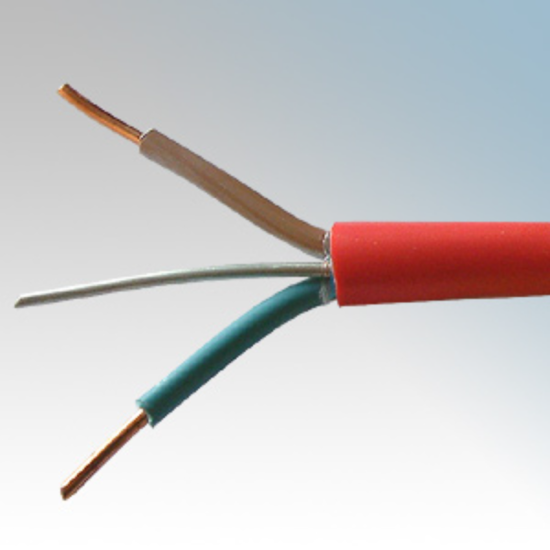 2 Core+Earth 1.5mm Red Fire Resistant Cable (100mt reel) - Image 1